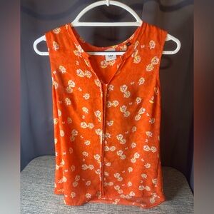 CAbi Orange Floral Sleeveless Camisole
